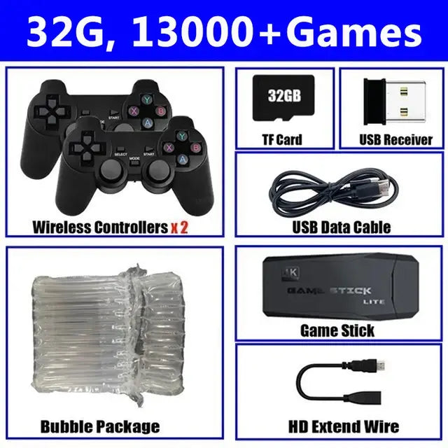 Game Stick. Unlock Retro Magic: 4K HDMI Retro Game Console with 10,000+ Games - Choose Your Adventure with 32GB, 64GB, or 128GB Models